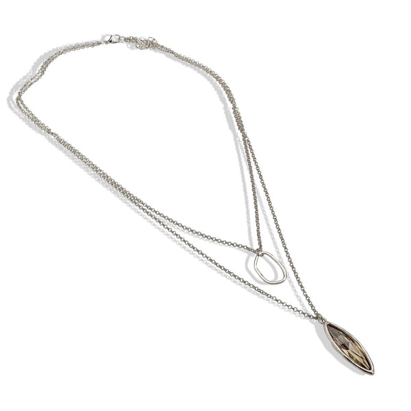 Long teardrop crystal necklace (NC-1114)
