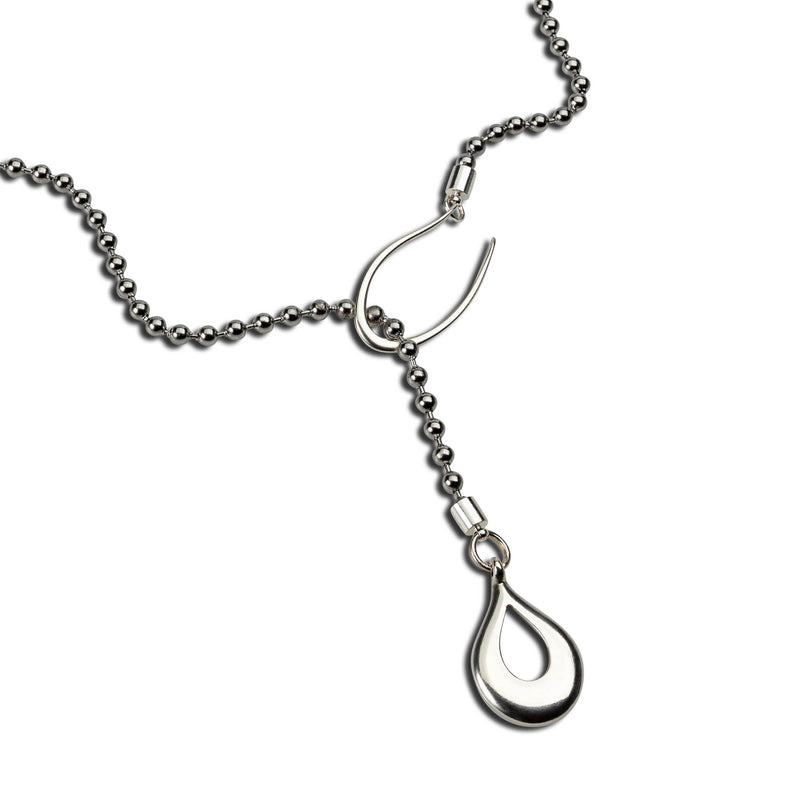 Classy stainless steel chain necklace with drop pendant  (NC-1149)