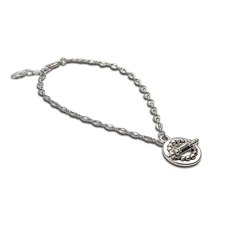 Unique toggle clasp necklace, stainless steel anchor choker  (NC-1152)