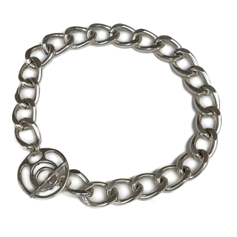 Chunky silver-plated stainless-steel choker (NC-1174)
