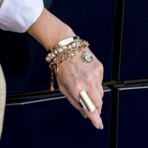 Bold gold-plated ring (R-2030) - Otherwise Jewelry+