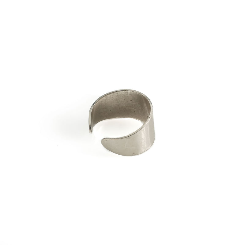 Silver-plated adjustable band ring (R-2041)