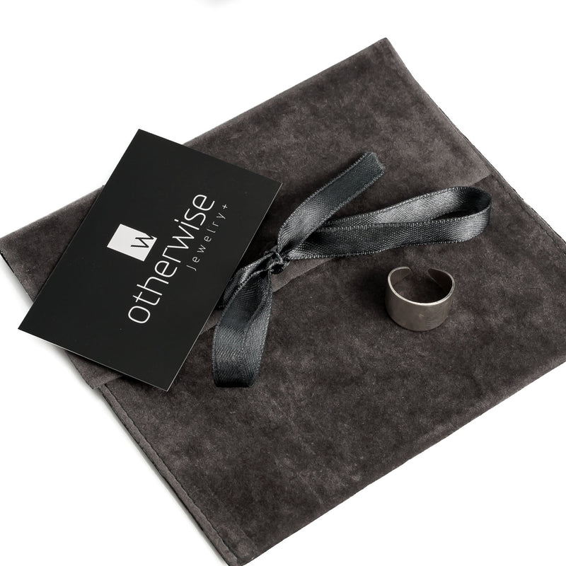 Silver-plated adjustable band ring (R-2041)