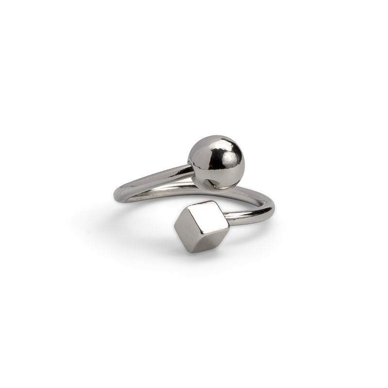 Funky Brass Square and Ball Ring (R-2044)​