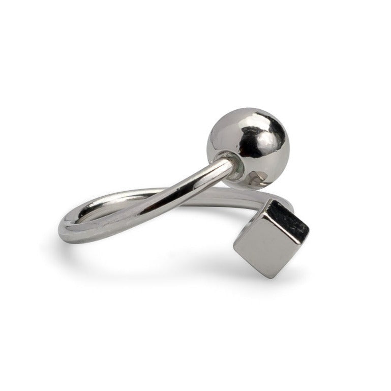 Funky Brass Square and Ball Ring (R-2044)​