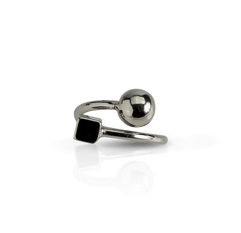 Funky Brass Square and Ball Ring (R-2044)​