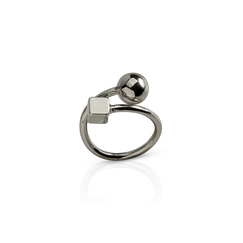 Funky Brass Square and Ball Ring (R-2044)​