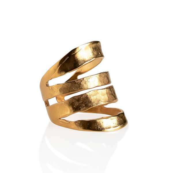 Gold-plated metal ring (R-2046)