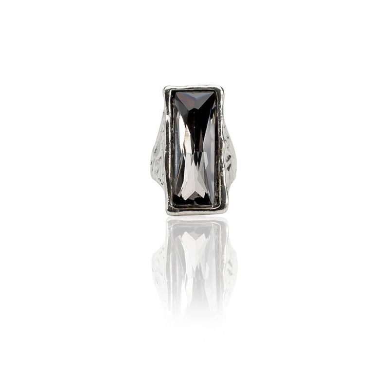 Gray crystal statement ring (R-2047)​