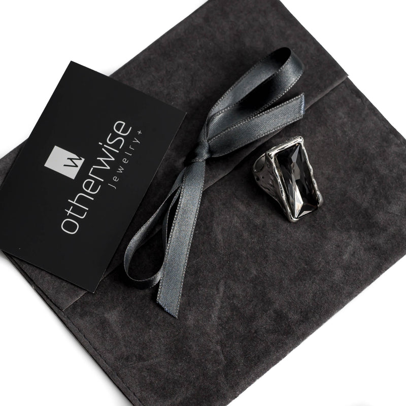 Gray crystal statement ring (R-2047)​