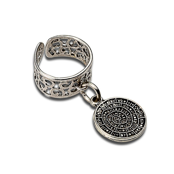 Chevalier coin  ring, Boho stacking ring  (R-2071) 