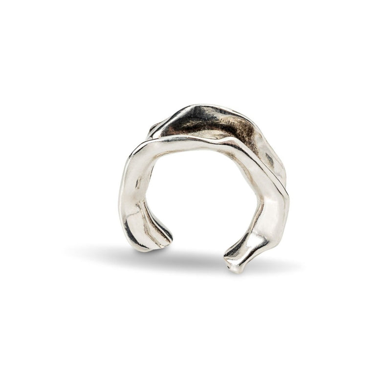 Antique silver abstract open band bold ring (R-2080)