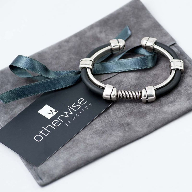 Bracelet - Metallic Bracelet Black Silicon (BR-243)