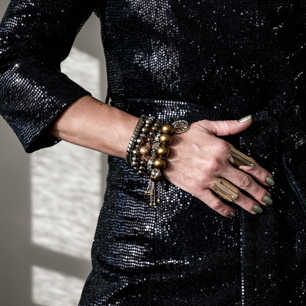 Hematite Bracelet in bronze tones (BR-300) - Otherwise Jewelry+