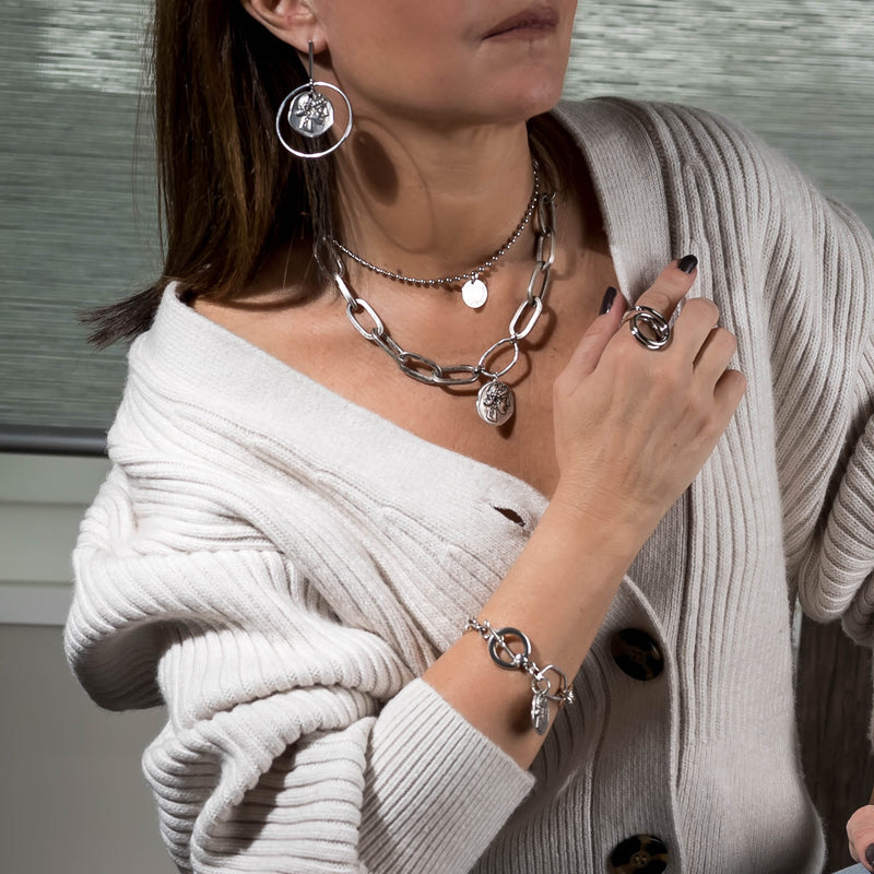 Layered choker necklaces with coins (for both necklaces choose NC-1125)