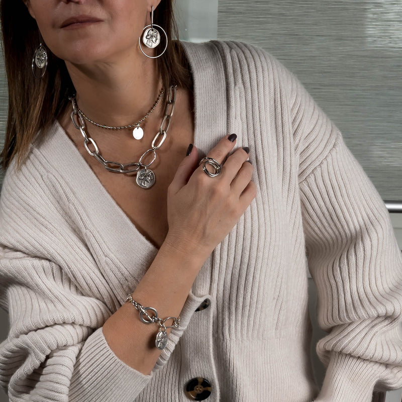Layered choker necklaces with coins (for both necklaces choose NC-1125)