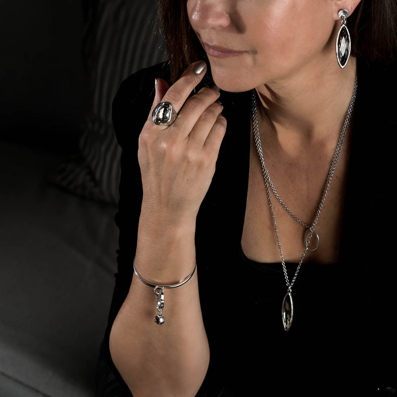 Elegant irregular crystal ring (R-2048) ​