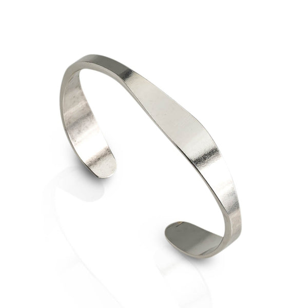 Silver-plated cuff bangle (BR-376)
