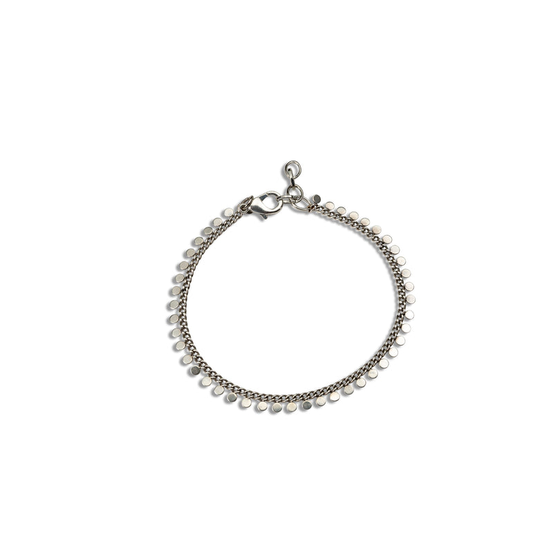 Elegant silver anklet with charms (BR-379)