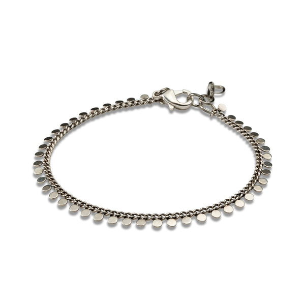 Elegant silver anklet with charms (BR-379)