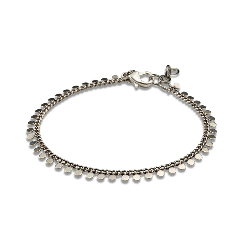 Elegant silver anklet with charms (BR-379)