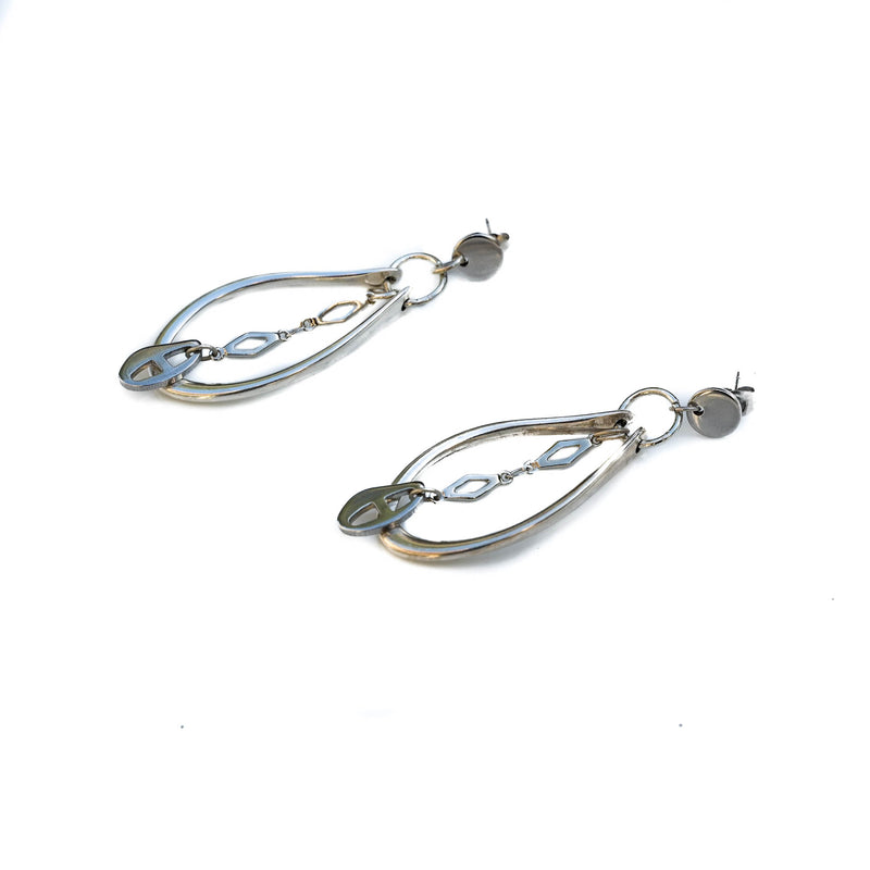 Oval hoop earrings (E-4045)