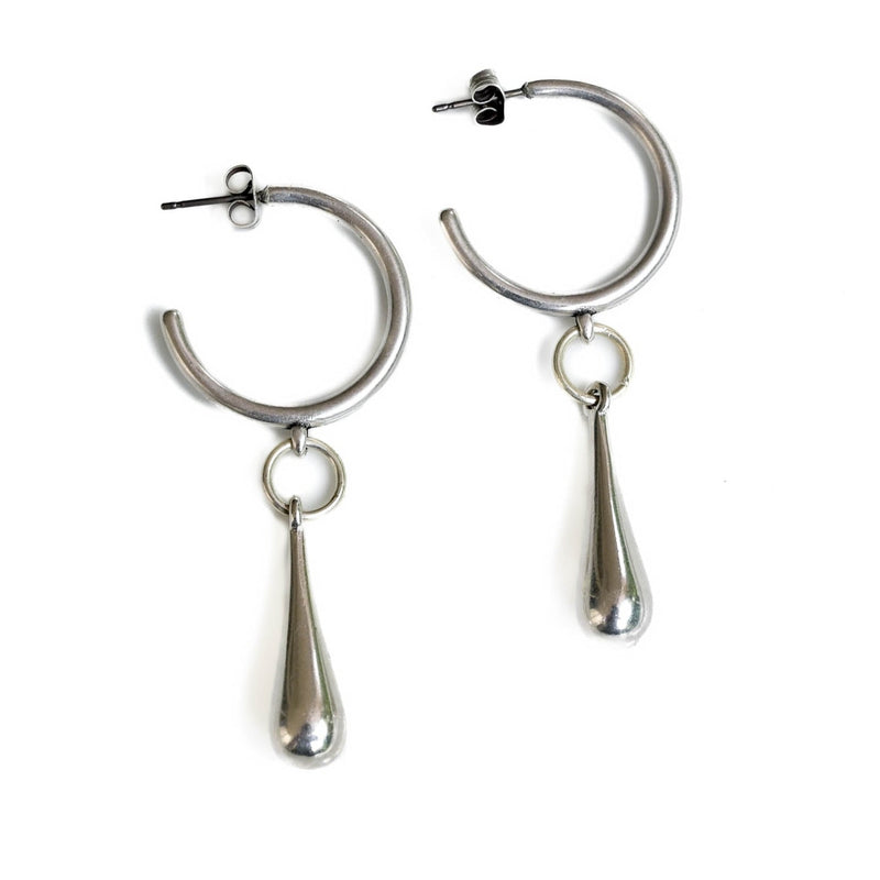 Teardrop charm earrings (E-4050)
