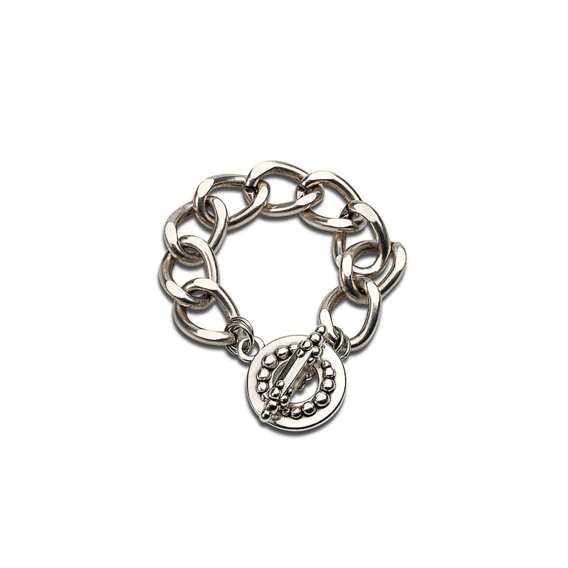 Unique toggle clasp with chunky stainless-steel chain (BR-413)