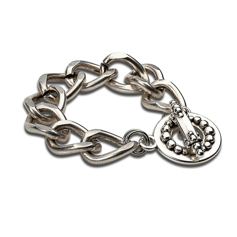 Unique toggle clasp with chunky stainless-steel chain (BR-413)