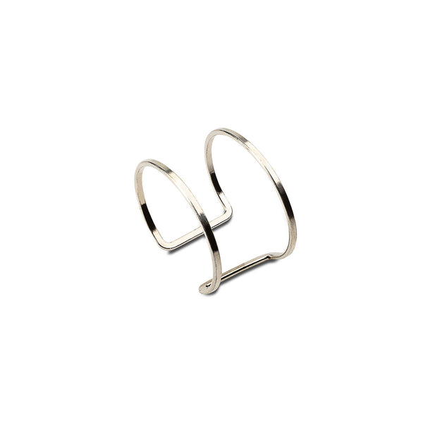 Open double band cuff bangle and Wide flat cuff bracelet
