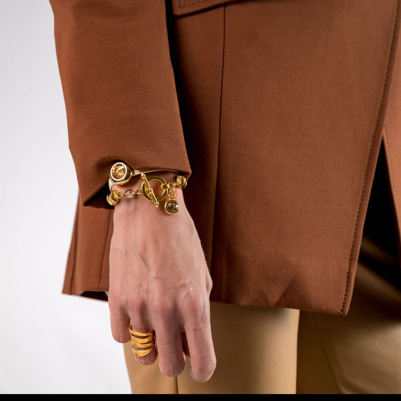 Soft leather bracelet with Swarovski stones (BR-361)