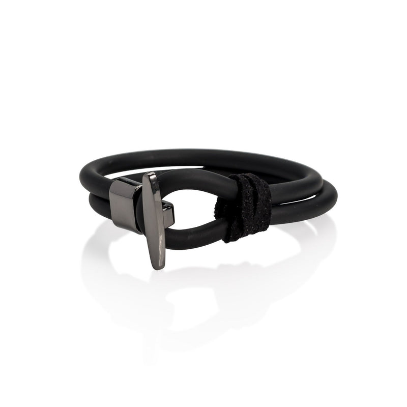 Black rubber bracelet (M-7029)​