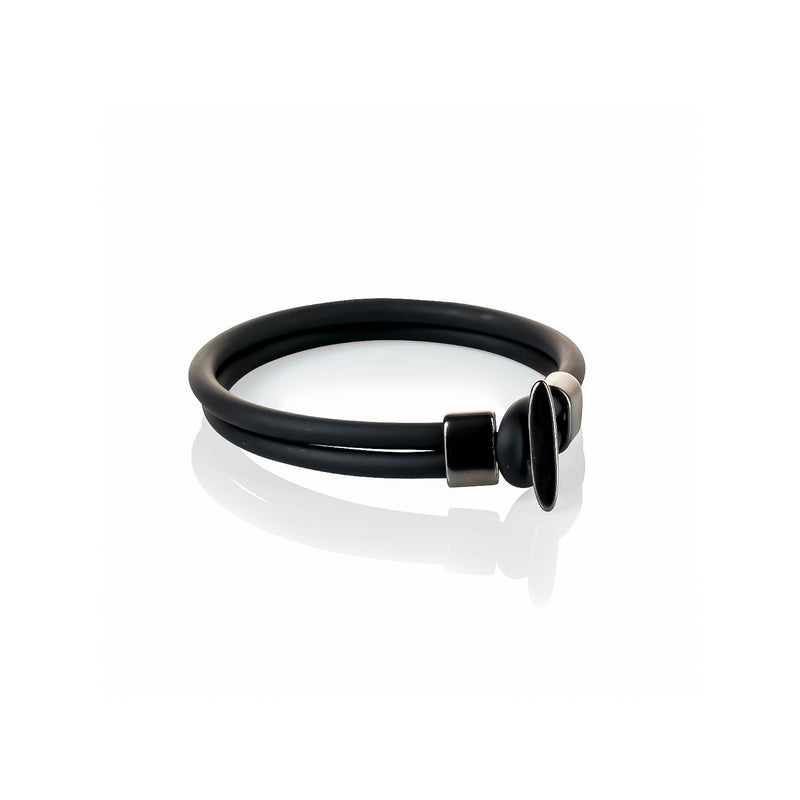Nappa round stitched leather bracelet (M-7014)