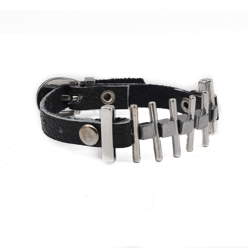 Bracelet - Bracelet With Silver Hematites and Silver-plated Elements  (BR-246) - Otherwise Jewelry+ 4