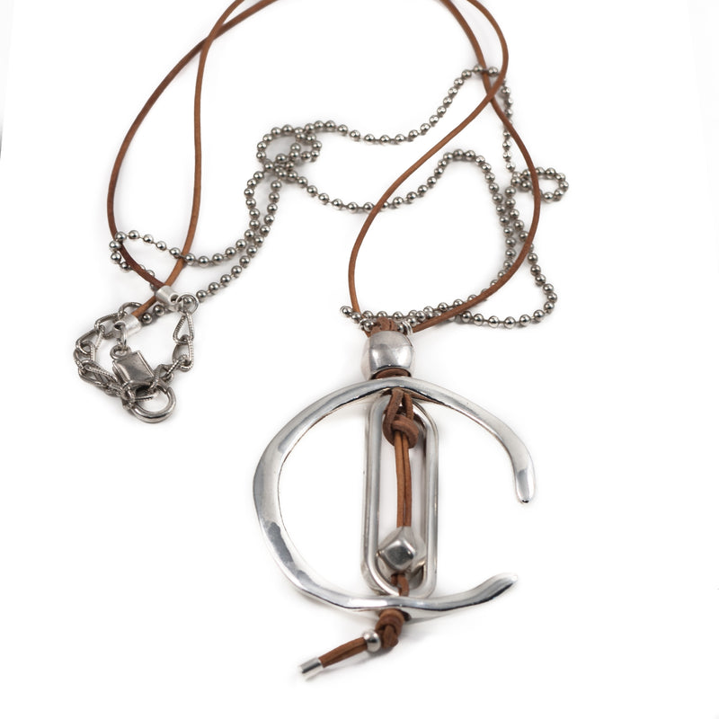 Necklace with unique asymmetrical (NC-1054) - Otherwise Jewelry+