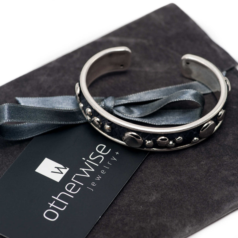 Bangle with black leather(BR-275) - Otherwise Jewelry+ 6