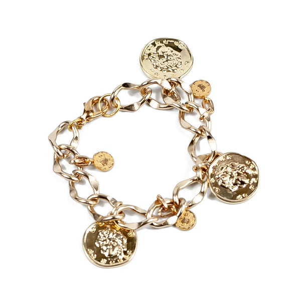 Gold-plated chain with coins (BR-295) - Otherwise Jewelry+