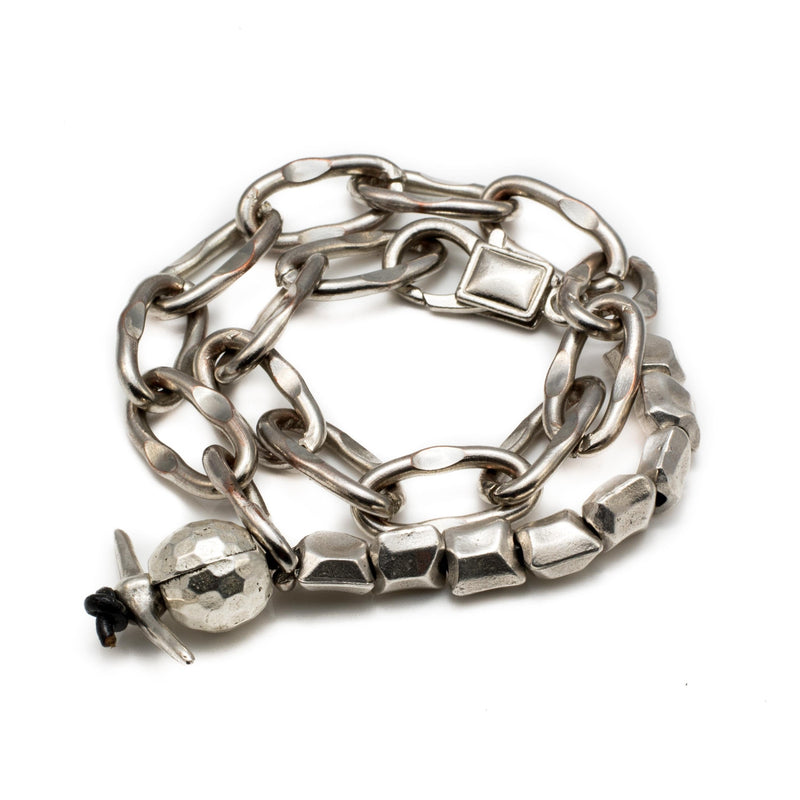 Bracelet - Silver-plated Chain And Elements Bracelet (BR-264)