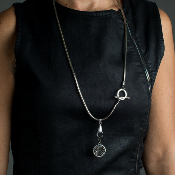 Necklace - Necklace With Sparkling Silver Strass Element (NC-1045)